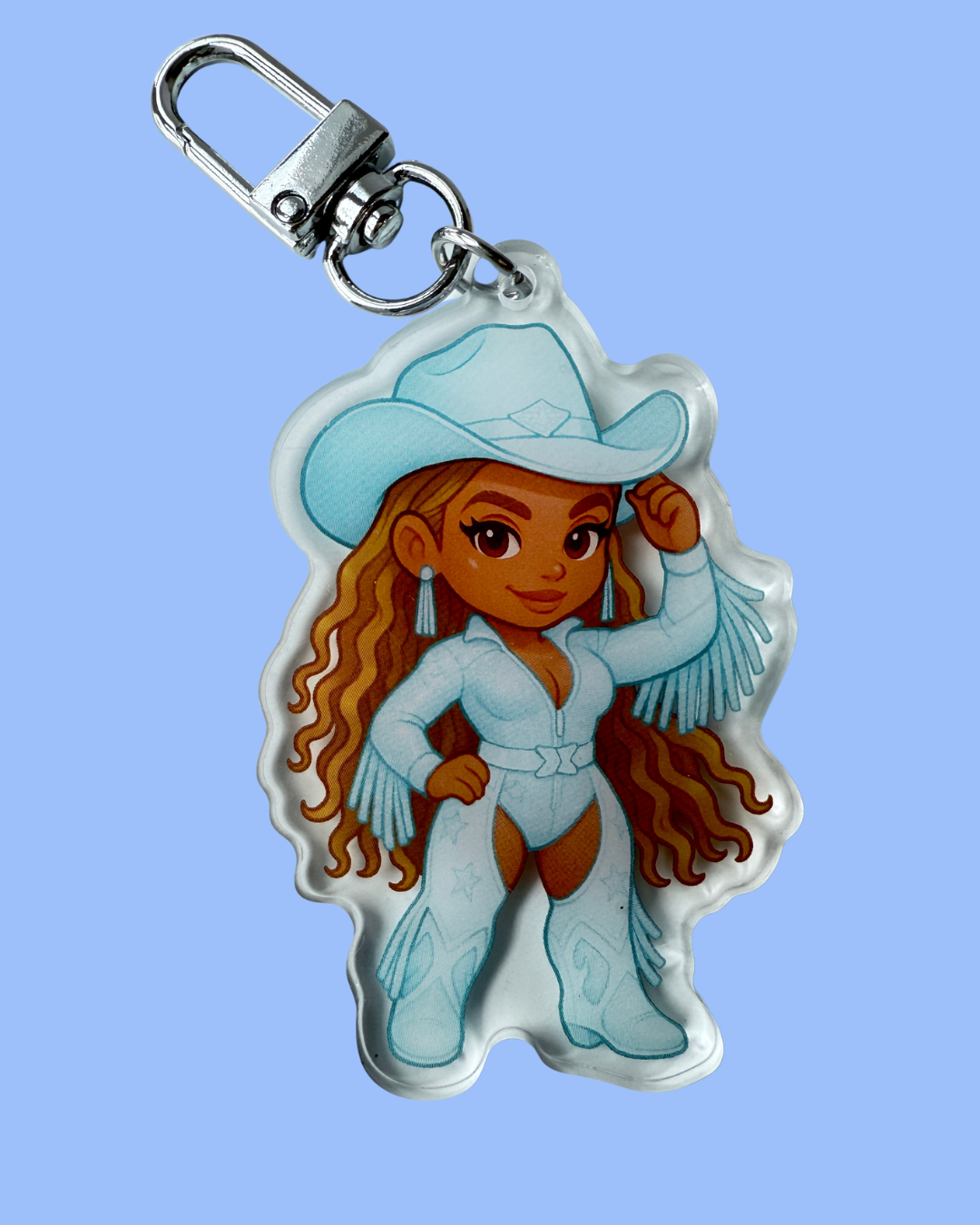 Blue Beyonce Keychain